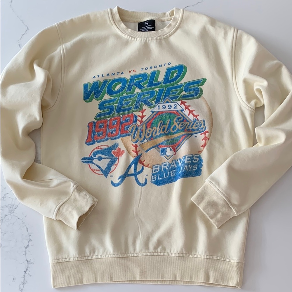 Toronto Blue Jays V Atlanta Braves 1992 World Series Graphic Sweatshirt - Cream